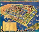 High Resolution Oblique Map of Treasure Island World's Fair | Treasure ...