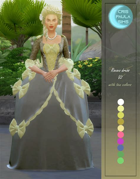 The Sims 4 RococÓ Dress V2 Cris Paula Sims