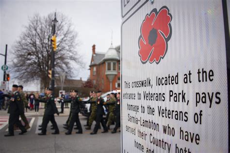 Veterans Park Crosswalk Unveiled To Mark Remembrance Day City Of Sarnia