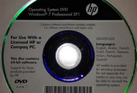 Windows 7 Pro 64bits Sp1 Oem Original Hp Trucnet