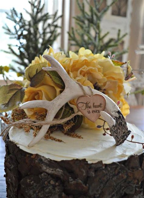 Buck Rack Gold Birthday Cake Topper Wedding Cake Topper Antlers Deer