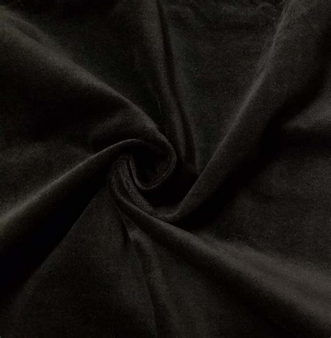 Black Cotton Velvet Velour Fabric Upholstery Drapery Material Sold Per