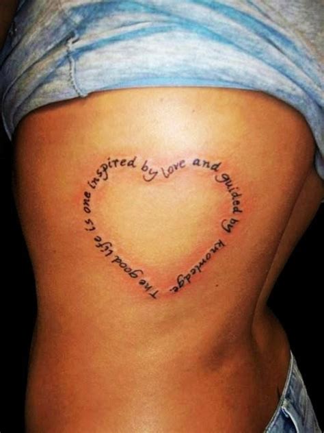 Cute Heart Rib Quote Tattoos For Girls Charming Heart Rib Quote