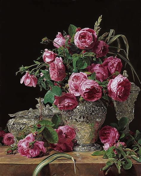 Roses Art Decorative Fine Art Flowers Paintings Plants Vase Victorian Hd Phone