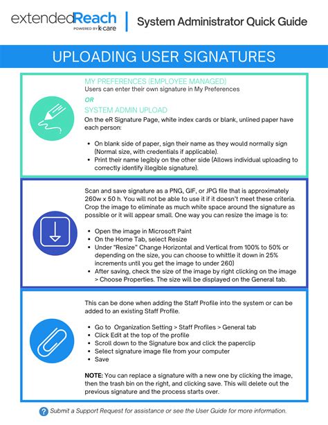 Uploading User Signatures Quick Guide Extendedreach