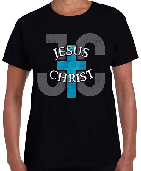 Screen T Shirt Crew Neck Men Design Short Sleeve Jesus Christ Jc Christian Shirt Cool Religious