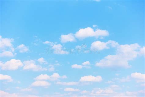 Bright Pastel Blue Sky With White Clouds Stock Image Image Of Weather