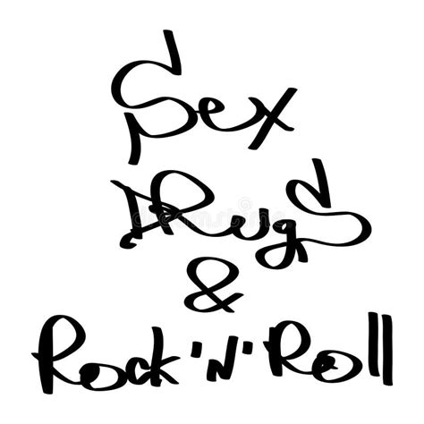 Sex Drugs And Rock N Roll Hand Drawn Vector Art Stock Vector