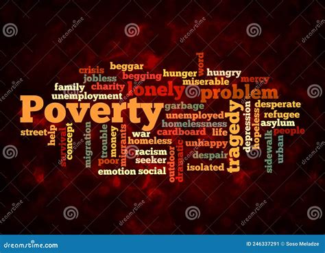 Word Cloud With Poverty Concept Create With Text Only Stock