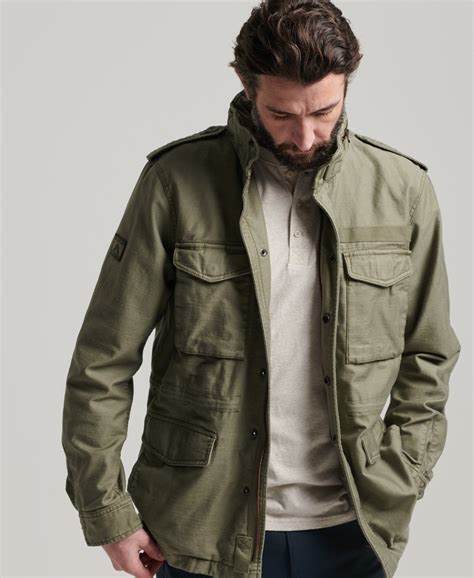 Mens Military M65 Jacket In Dusty Olive Green Superdry Uk