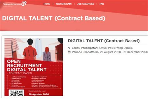 Foto Lowongan Pekerjaan Telkom Digital Talent Dibuka Hingga