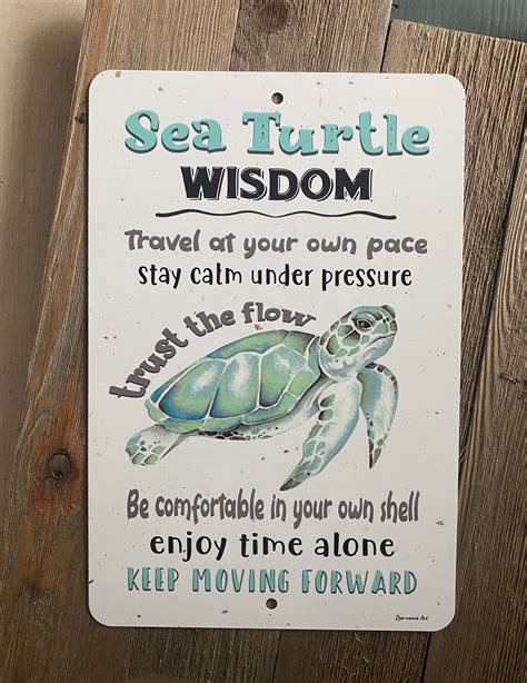 Dyenamic Art Sea Turtle Wisdom Green Sea Turtle Gift Metal Etsy