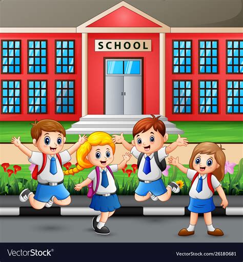 Happy Student Going To School Royalty Free Vector Image