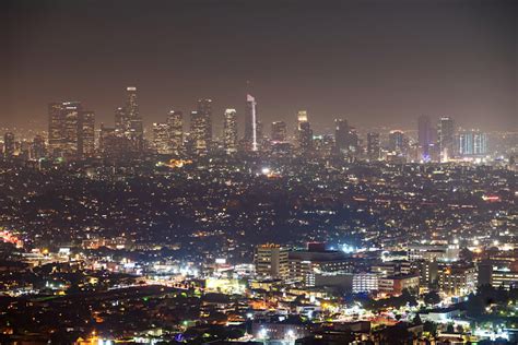 Los Angeles Skyline From The Griffith Observatory California Art By