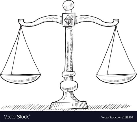 Doodle Scales Justice Royalty Free Vector Image
