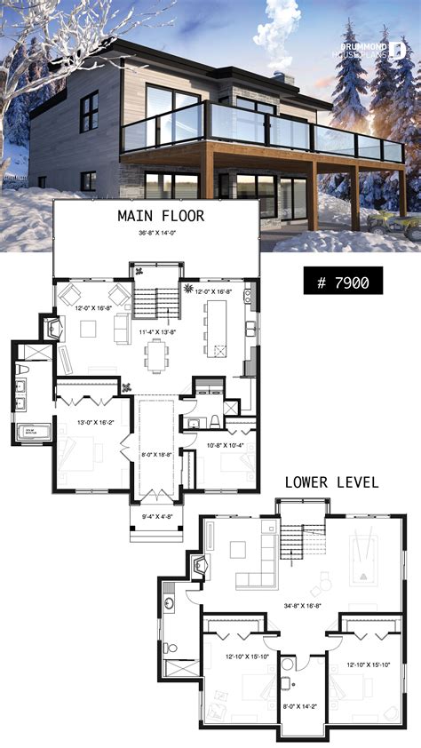 If you're on a sloping lot, a house plan with a walkout basement is a perfect addition for your space. Modern Cottage house plan with finished walkout basement ...