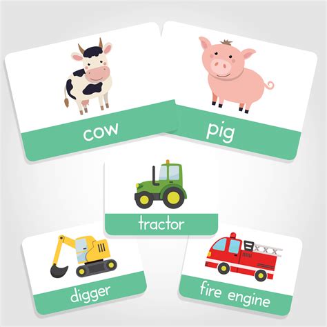 Farm Animal Flashcards Transport Flashcards For Baby And Toddler Creoate