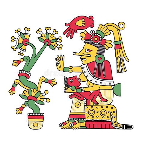 Chalchiuhtlicue Diosa Azteca Del Agua Y Patrona Del Parto Ilustraci N