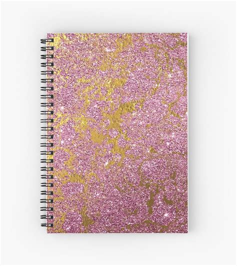 Shop brilliant idea spiral notebook at urban outfitters today. 'Beautiful girly designs - Pink and golden shiny glitter' Spiral Notebook by Quaintrelle | Girly ...