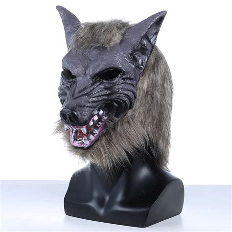 Werewolf Mask Realistic Wolves Cosplay Masques With Hair Latex Wolf