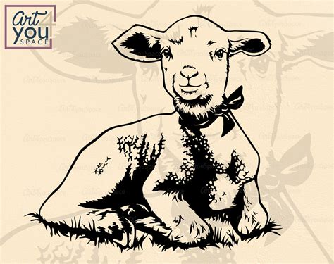 Lamb Svg Sheep Svg Cute Farm Animal Ewe Romney Livestock Etsy