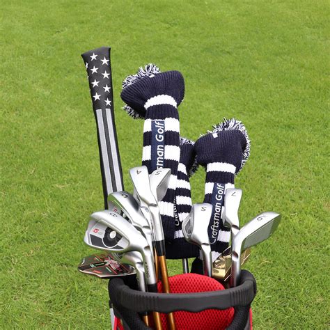 New Stripes Stars Golf Alignment Stick Cover Headcover Pu Leather Hold