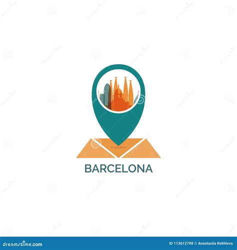 Ejemplo Del Logotipo Del Vector Del Horizonte De La Ciudad De Barcelona