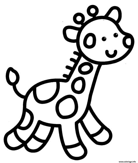 Coloriage Giraffe Facile Enfant Maternelle Dessin
