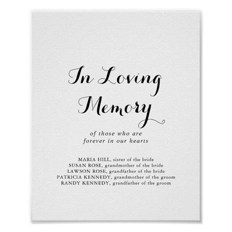 Modern Calligraphy In Loving Memory Sign Uk