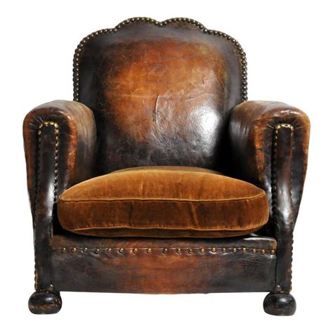 Early 20th Century French Brass Studded Leather Chair In 2020 Studded