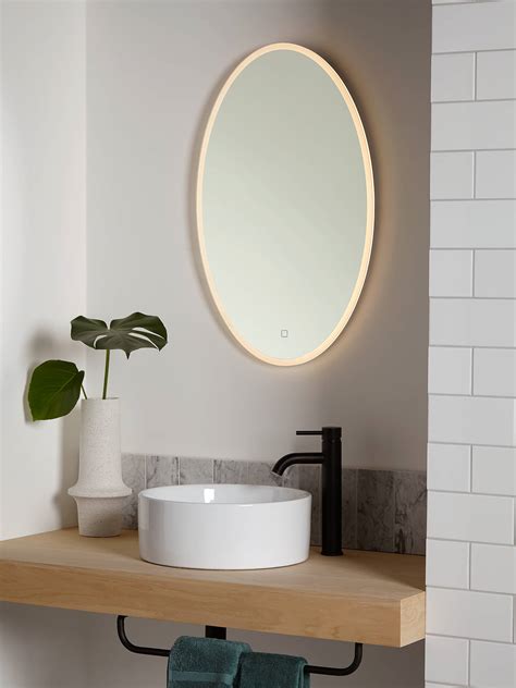Dyconn faucet royal oval wall mounted backlit bathroom led mirror (30 w x 36h) $345.00. John Lewis & Partners Aura Wall Mounted Illuminated ...