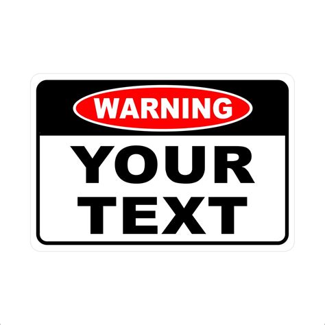 Custom Personalized Warning Sign With Your Text Metal Sign