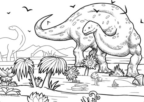 Drei dinos und ein feuerspeiender vulkan. Ausmalbilder Dinosaurier Langhals - Malvorlagen