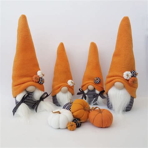 Fall Gnomes With 6 Pumpkins Halloween Gnome Stuffed Gnome Etsy In