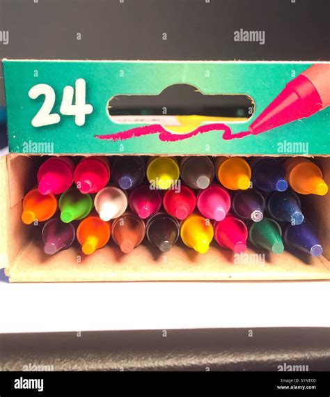 Box Of Crayons Stock Photo Alamy