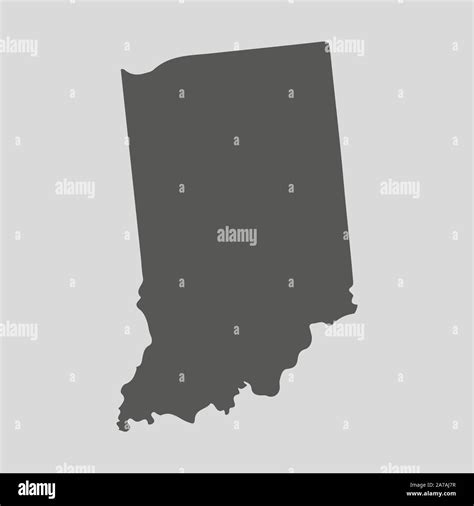 Black Map Of The State Of Indiana Vector Illustration Simple Flat