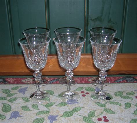 6 Vintage Bohemia Crystal Wine Glasses Marquis Pattern Circa Etsy