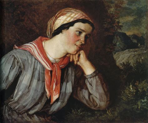 Gustave Courbet Peasant Girl With A Scarf