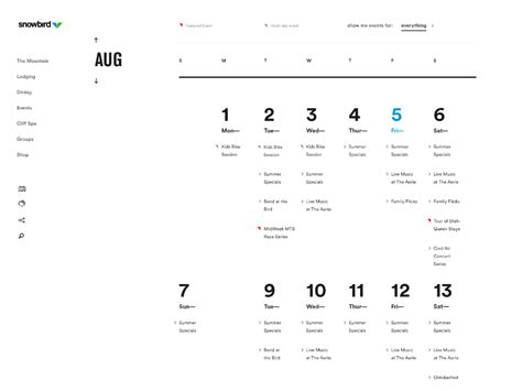 Event Calendar Calendar Design Calendar Design Layout