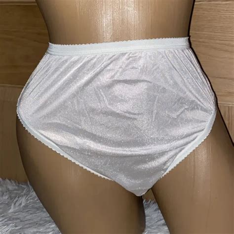 shadowline high waist nylon 6 white bikini underwear panties brief gusset glossy 8 99 picclick