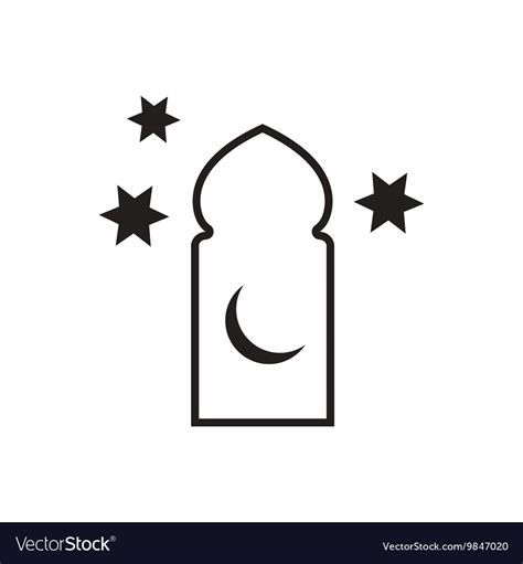 Black Icon On White Background Ramadan Royalty Free Vector