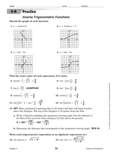 Free precalculus worksheets created with infinite precalculus. Glencoe Precalculus Worksheet Answers - Promotiontablecovers