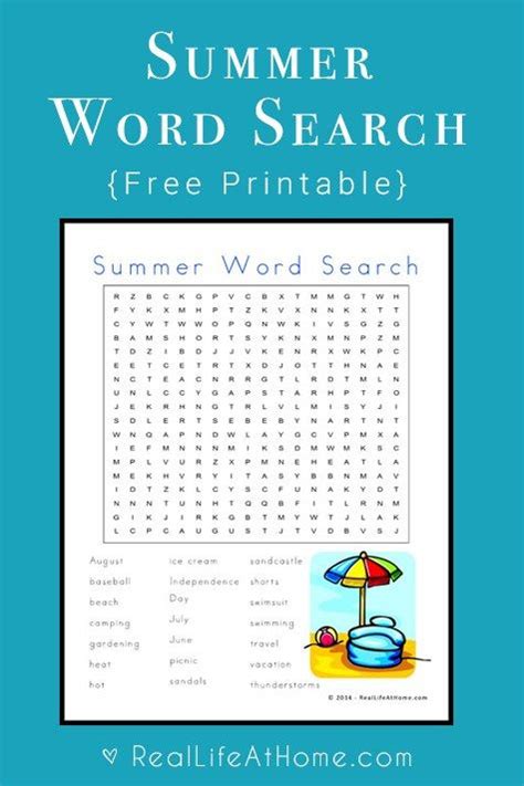 Looking For A Fun Summer Printable This Summer Themed Word Search Is