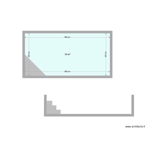 Plan En Coupe Piscine 3x6 Vue Latérale Plan 1 Pièce 18 M2 Dessiné Par