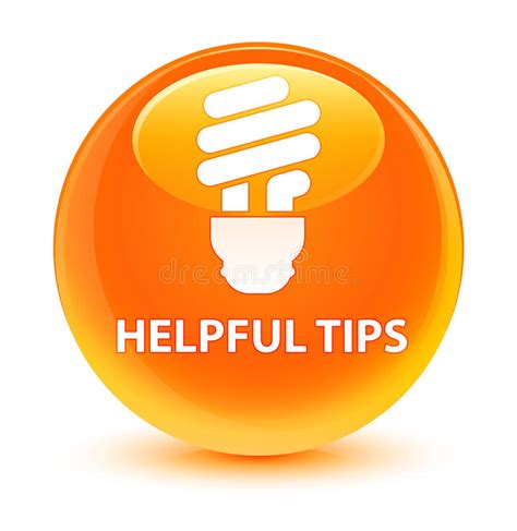 Helpful Tips Bulb Icon Glassy Orange Round Button Stock Illustration
