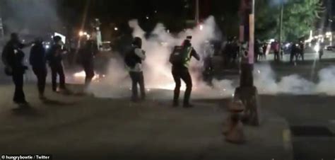 Police Fire Tear Gas At Portland Protesters On The 77th Night Of