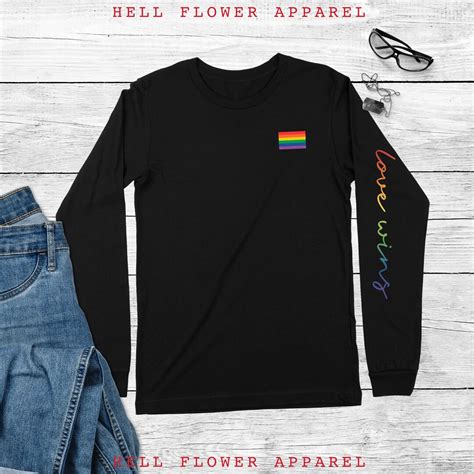Gay Pride Flag Love Wins Unisex Jersey Long Sleeve Shirt Progressive