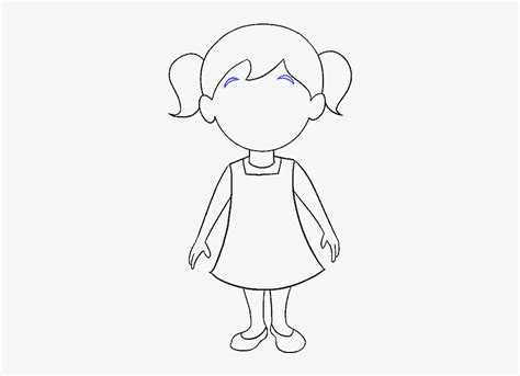 How To Draw Cartoon Girl Easy Cartoon Little Girls Free Transparent