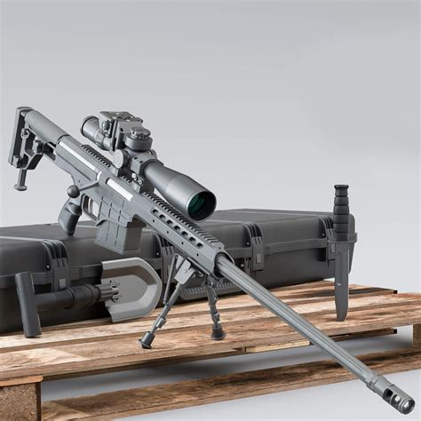 Free 3d Models Sniper Kit Barrett M98 Bravo Rifle Ka Bar Shovel