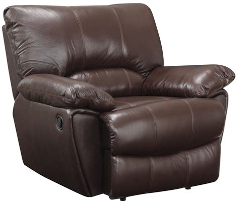 Coaster Clifford Brown Leather Recliner With Pillow Arms Dream Home